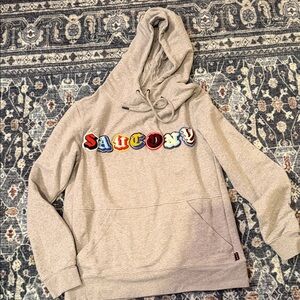 Saucony Heather Gray Hoodie with Multicolor Logo
